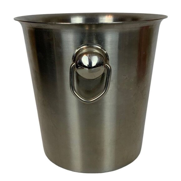 Stainless Steel Wine Champagne Chiller Ice Bucket Side Handles Durable Sleek - Picture 2 of 7